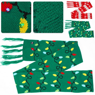 LED Christmas Knitted Scarf